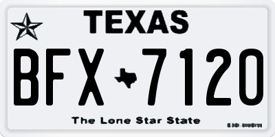 TX license plate BFX7120