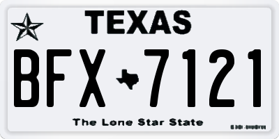 TX license plate BFX7121