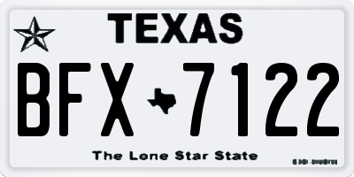 TX license plate BFX7122