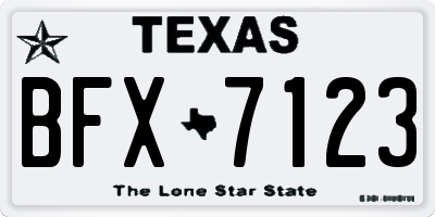 TX license plate BFX7123