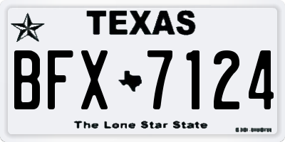 TX license plate BFX7124
