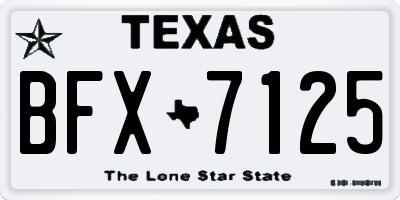 TX license plate BFX7125