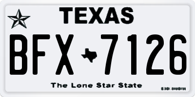 TX license plate BFX7126