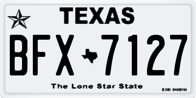 TX license plate BFX7127