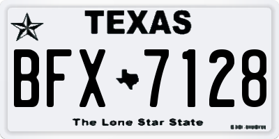 TX license plate BFX7128