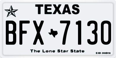 TX license plate BFX7130