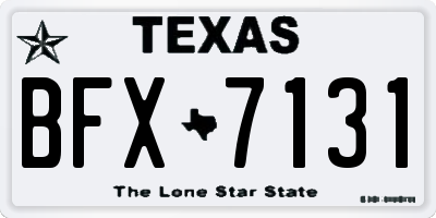 TX license plate BFX7131