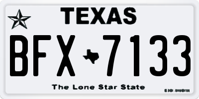 TX license plate BFX7133