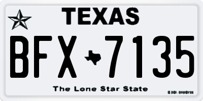 TX license plate BFX7135