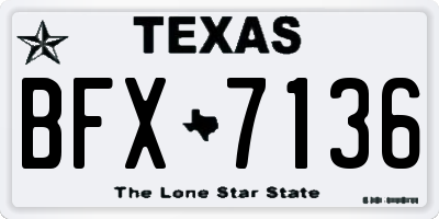 TX license plate BFX7136