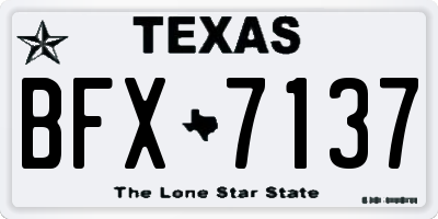 TX license plate BFX7137