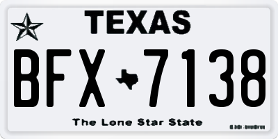 TX license plate BFX7138