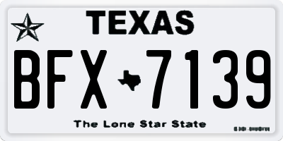 TX license plate BFX7139
