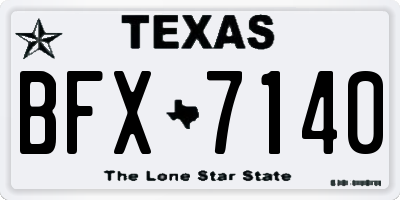 TX license plate BFX7140