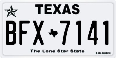 TX license plate BFX7141