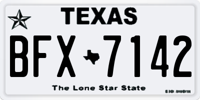 TX license plate BFX7142