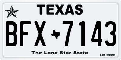 TX license plate BFX7143