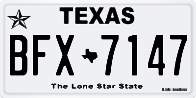 TX license plate BFX7147