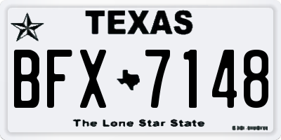 TX license plate BFX7148