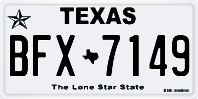 TX license plate BFX7149