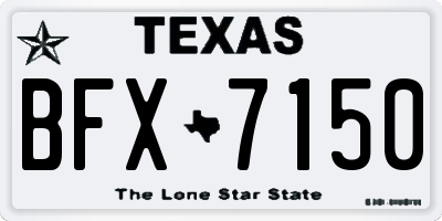 TX license plate BFX7150