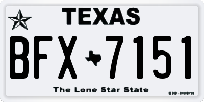TX license plate BFX7151