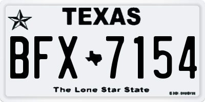 TX license plate BFX7154