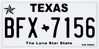 TX license plate BFX7156