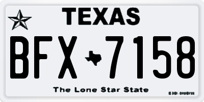 TX license plate BFX7158