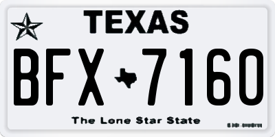 TX license plate BFX7160