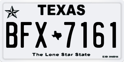 TX license plate BFX7161