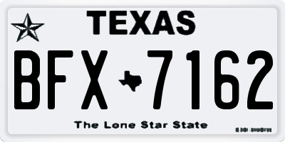 TX license plate BFX7162