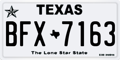 TX license plate BFX7163