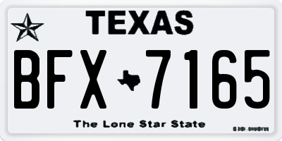 TX license plate BFX7165
