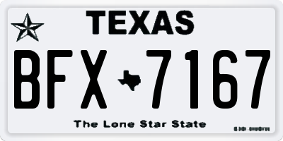 TX license plate BFX7167