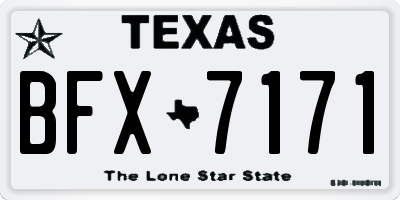 TX license plate BFX7171