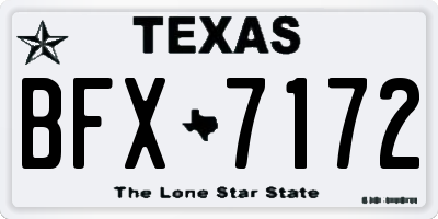 TX license plate BFX7172