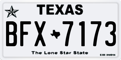 TX license plate BFX7173