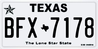 TX license plate BFX7178