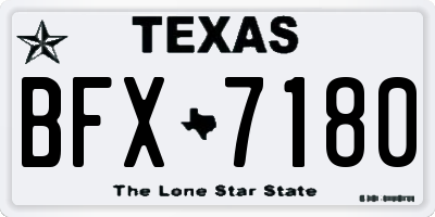 TX license plate BFX7180