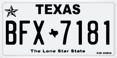 TX license plate BFX7181