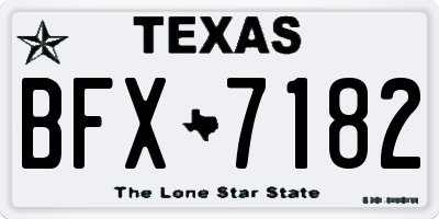 TX license plate BFX7182
