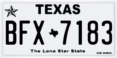 TX license plate BFX7183
