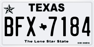 TX license plate BFX7184