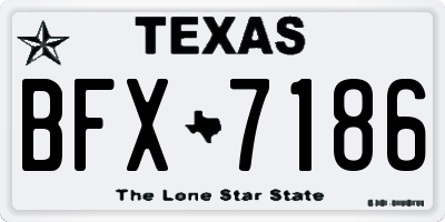 TX license plate BFX7186