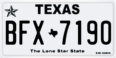 TX license plate BFX7190