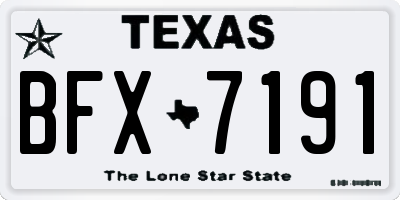 TX license plate BFX7191