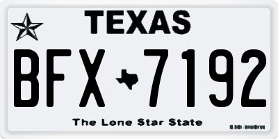 TX license plate BFX7192