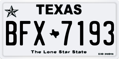 TX license plate BFX7193