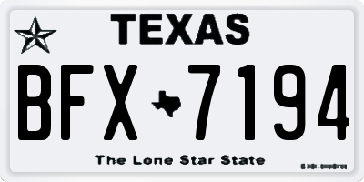 TX license plate BFX7194